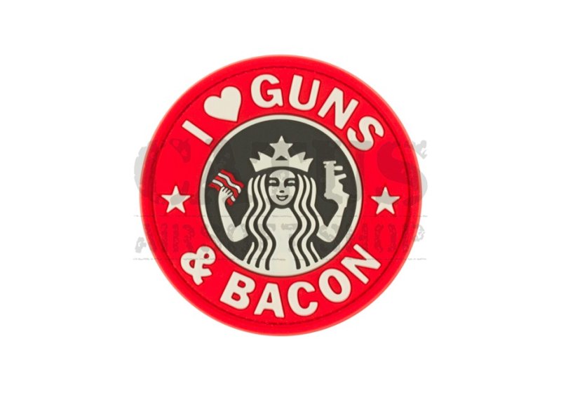 Naszywka na rzep 3D Guns and Bacon Czerwony 