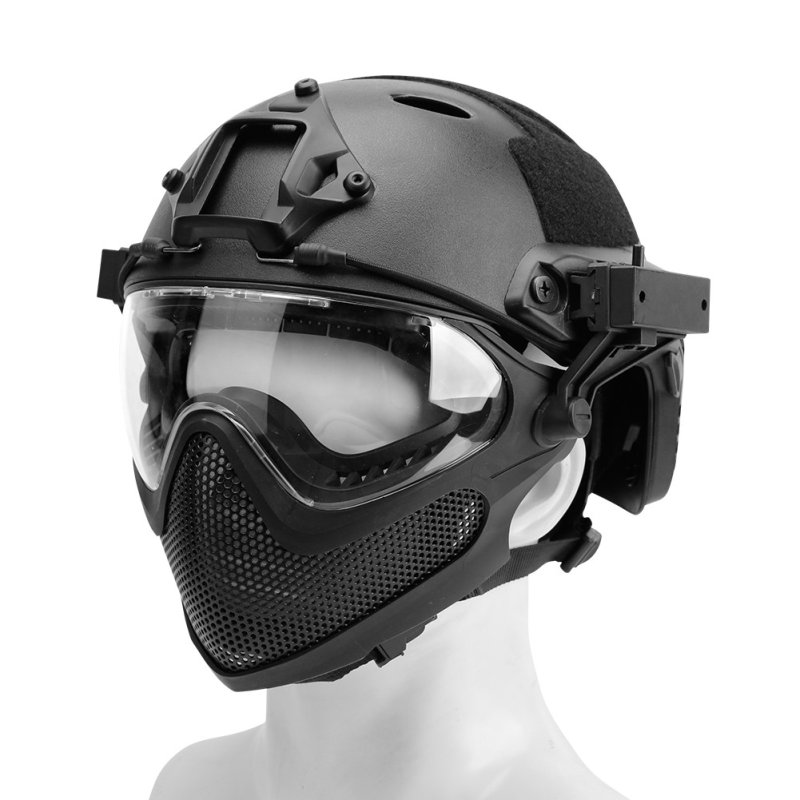 Airsoft čelada in maska B-Type Piloteer Set Guerilla Tactical L Črna L