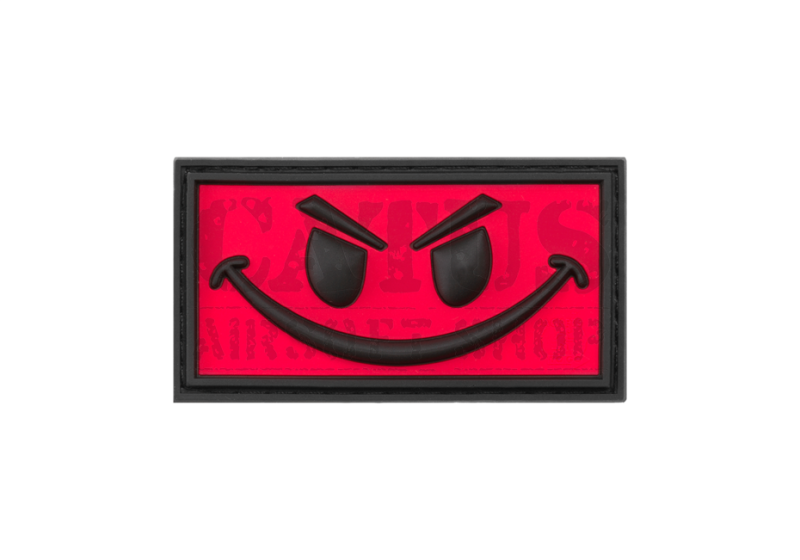 Naszywka na rzep 3D Evil Smiley Czerwony 