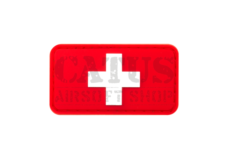 Naszywka na rzep 3D z flagą Szwajcarii JTG Czerwony 