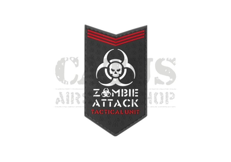 Naszywka na rzep 3D Zombie Attack Czarno-biały 