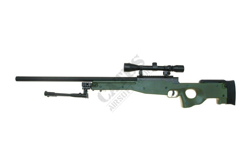 WELL Airsoft Sniper MB01C UPV z lunetą i dwójnogiem Oliwka 