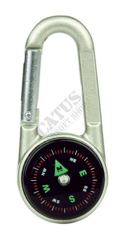 Metalowy karabińczyk 3w1 z kompasem i termometrem BCB  
