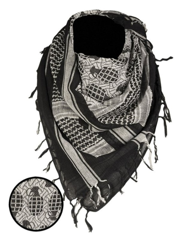Arafat Shemagh Grenade Mil-Tec Czarno-biały 