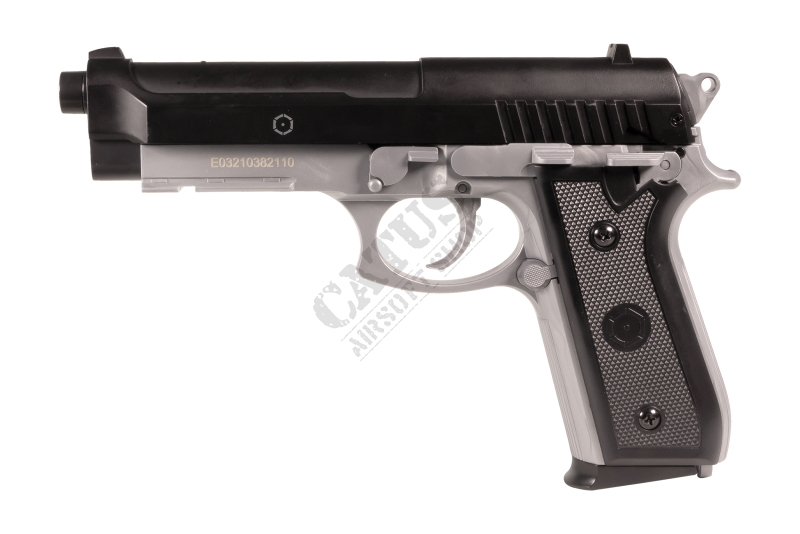 Instrukcja obsługi pistoletu airsoftowego CyberGun PT92 HPA Dual Tone Czarno-srebrny 