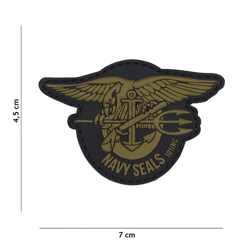 Naszywka na rzep 3D Navy Seals 101 INC Oliwka 