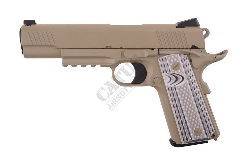 Pistolet airsoftowy WE GBB 1911 M45A1 Tactical Green Gas Tan 