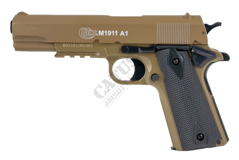 Instrukcja obsługi pistoletu airsoftowego CyberGun Colt 1911 A1 HPA metalowy suwak Tan 