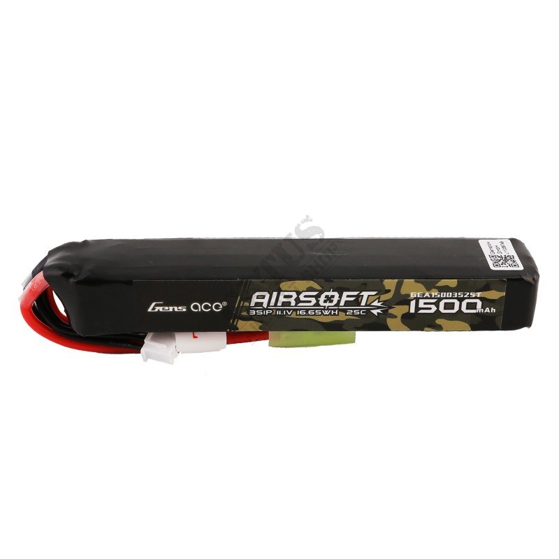 Airsoft battery LiPo 11,1V 1500mAh 25C mini Tamiya Gens Ace  