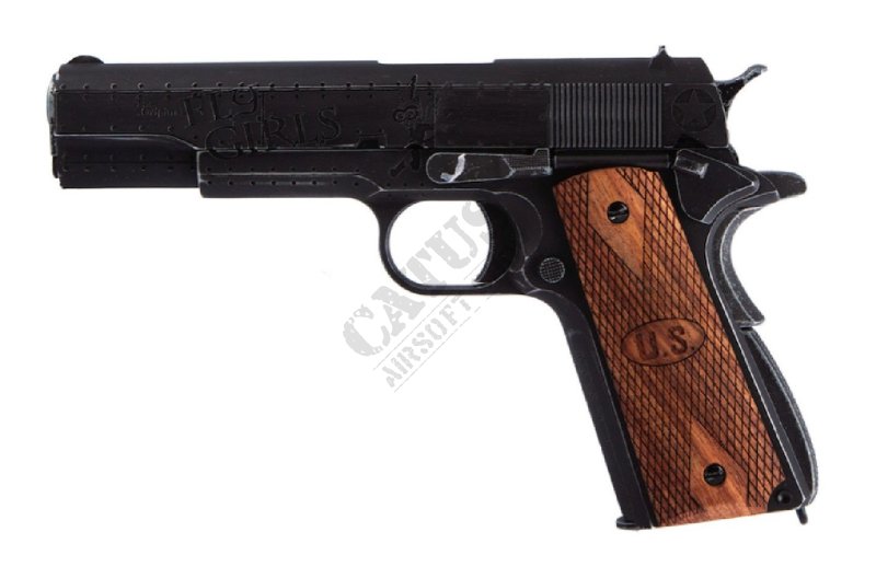 Pistolet airsoftowy WE GBB 1911 Fly Girl Green Gas Czarny 