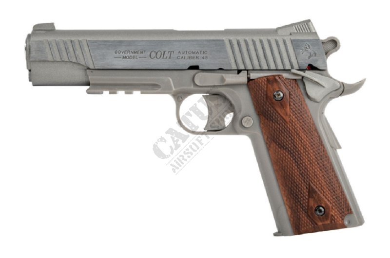 Pistolet airsoftowy CyberGun NBB Colt 1911 Rail Stainless CO2  